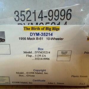 Dinky Toys Mack B-61 10 Wheeler Tractor DYM35214 Matchbox Mattel Diecast